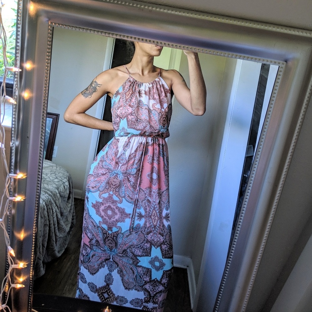 Pink & Baby Blue Dress